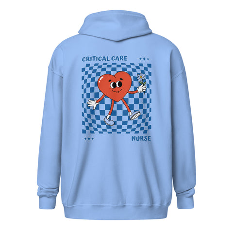 CCU Checkered Heart Unisex Zip-Up Hoodie